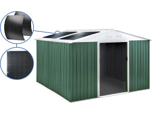Metal garden shed - "Rosas" - 10.85 m² with solar panels