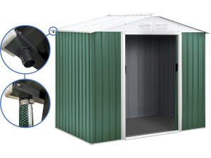 Metal garden shed - "Rosas" - 4.07 m² with gutter