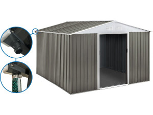 Dallas metal garden shed - 15.16 m² with gutter