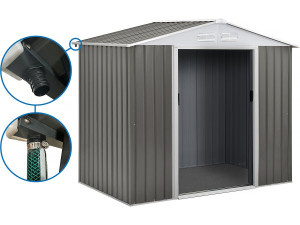 Dallas metal garden shed - 5.29 m² with gutter