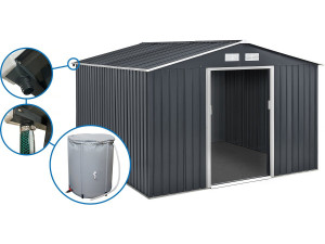 Metal garden shed - "Vegas" - 12.98 m² with gutter and water collector - "Vegas"