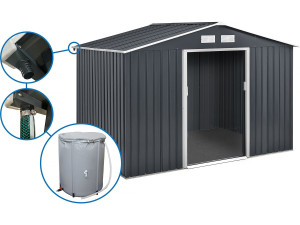 Metal garden shed - "Vegas" - 7.06 m² with gutter and water collector