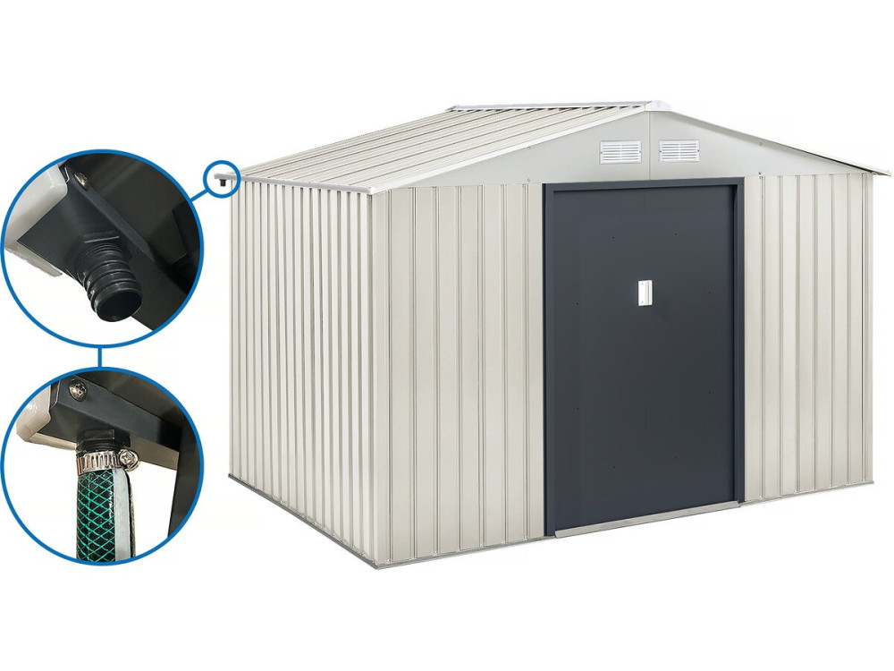 Metal garden shed "Nebraska" - 5.29m² with gutter