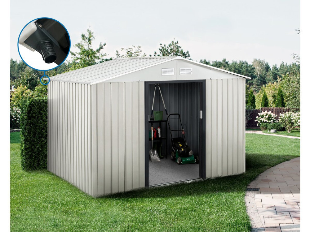 Metal garden shed "Nebraska" - 5.29m² with gutter