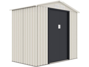 Nebraska metal garden shed - 2.71 m² - Beige/anthracite grey