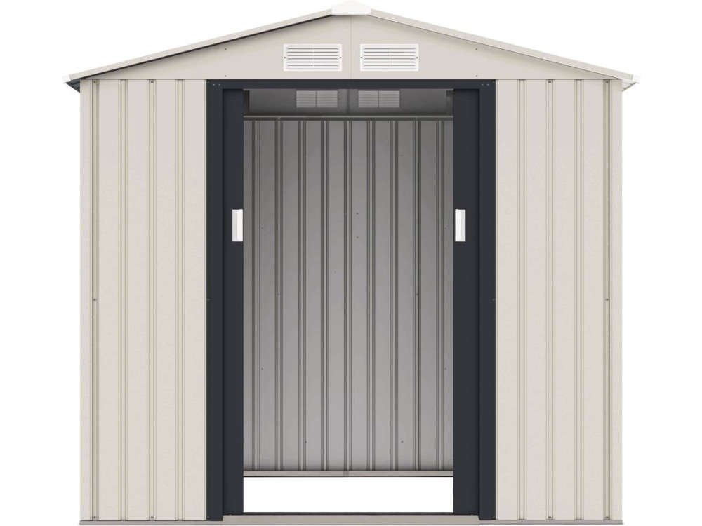 Nebraska metal garden shed - 2.71 m² - Beige/anthracite grey