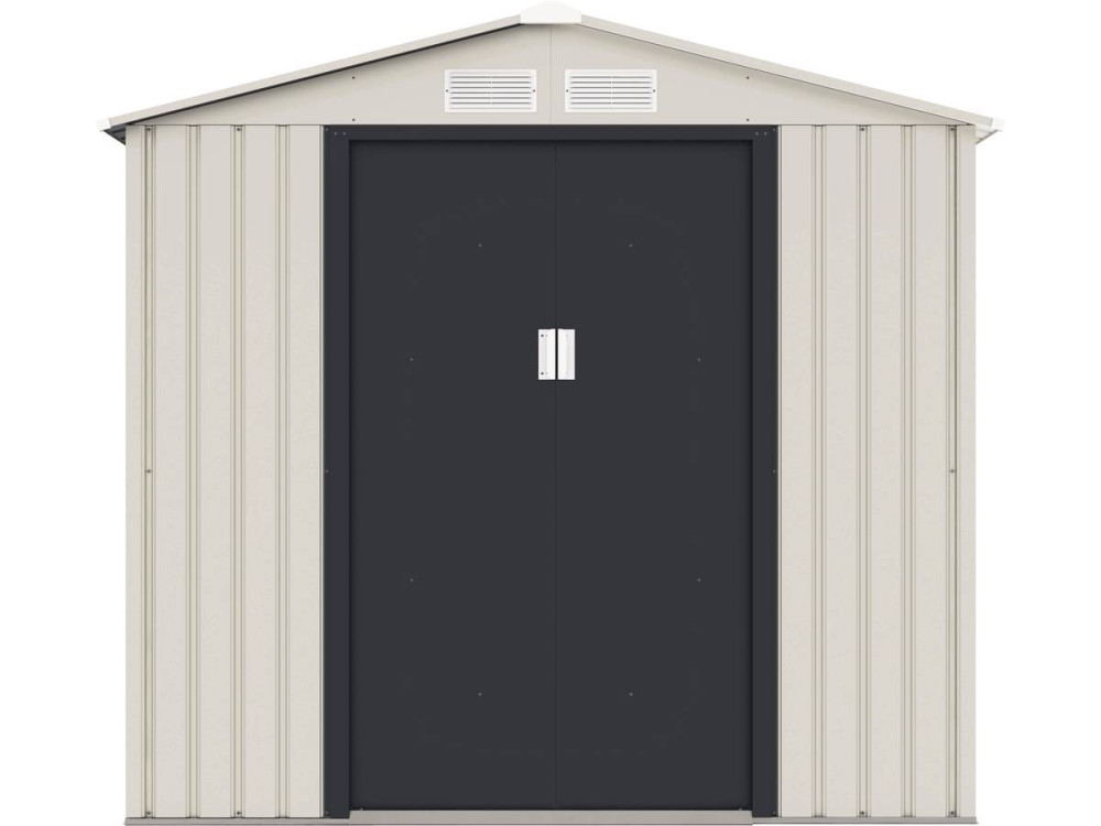 Nebraska metal garden shed - 2.71 m² - Beige/anthracite grey