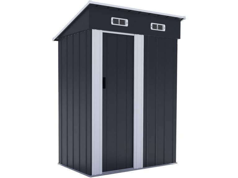Metal garden shed with sliding door "Memphis" - 1,36 m² - Grey