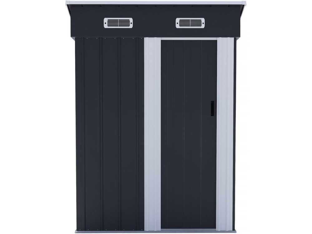 Metal garden shed with sliding door "Memphis" - 1,36 m² - Grey