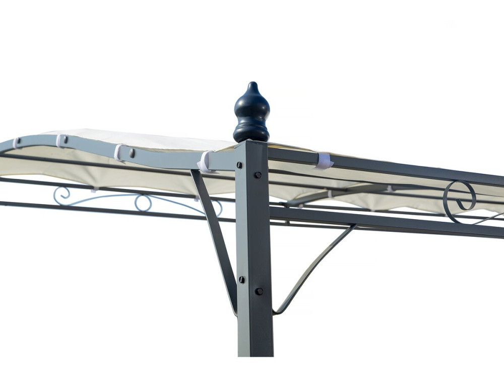 Sloping metal pergola - 3 x 2.5 m - Beige