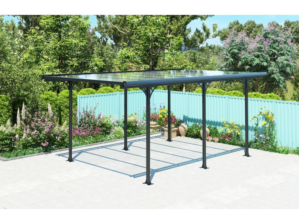 Outdoor Carport "Denver"- 5.02 x 3.13 x 2.05 m - Transparent / Black