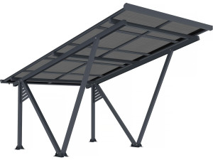 Solar carport with photovoltaic panels - 366 x 575 x 366 cm - Grey - 4.1 kW
