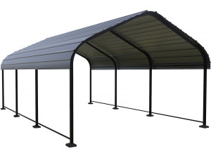 Phoenix" metal carport - 13.5 m² - Grey