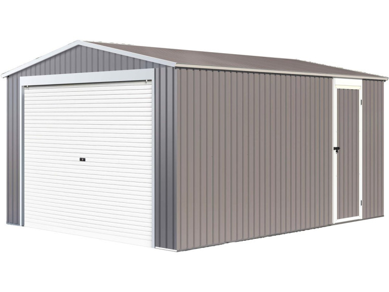 14' 5'' x 11' 2'' Metal Garage Shed - "Nevada"- with a rolling door -