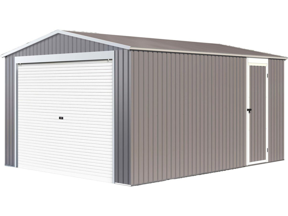 14' 5'' x 11' 2'' Metal Garage Shed - "Nevada"- with a rolling door -