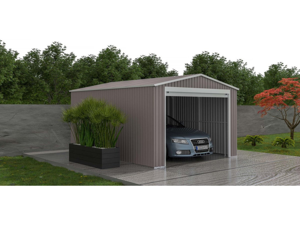 14' 5'' x 11' 2'' Metal Garage Shed - "Nevada"- with a rolling door -