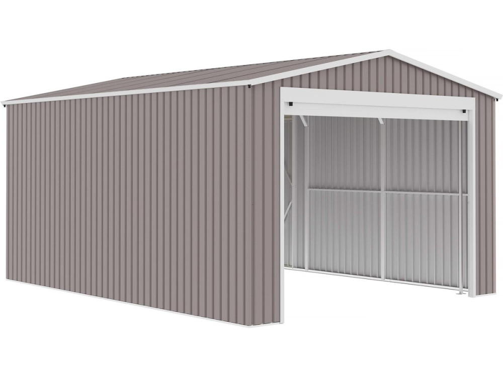 14' 5'' x 11' 2'' Metal Garage Shed - "Nevada"- with a rolling door -