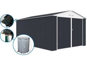 Houston metal garage - 18.56m² with gutter and water collector - Anthracite