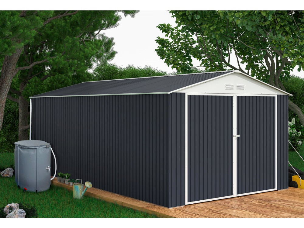Houston metal garage - 18.56m² with gutter and water collector - Anthracite