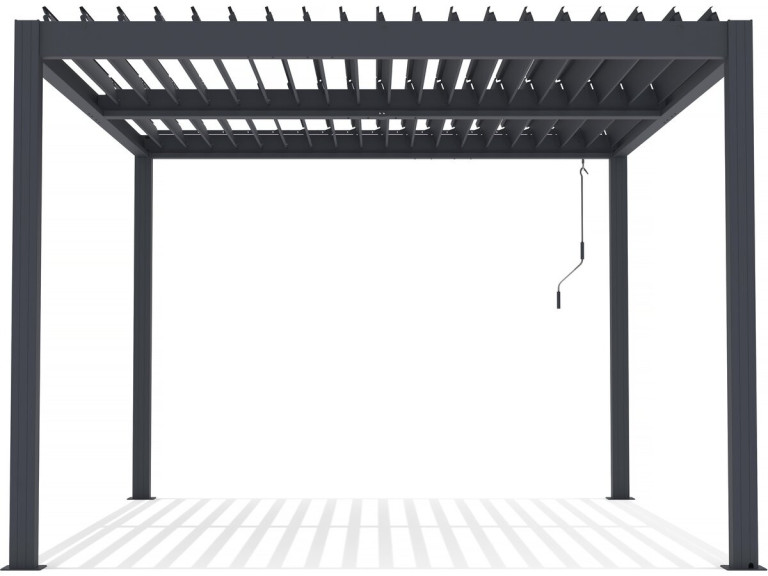 Bioclimatic pergola with LED "Windsor" in aluminum 3 x 4 - Gray