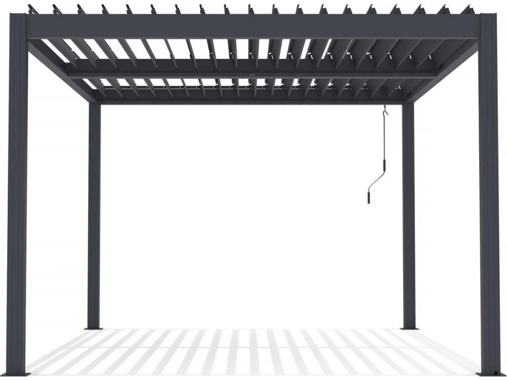 Bioclimatic pergola with LED "Windsor" in aluminum 3 x 4 - Gray