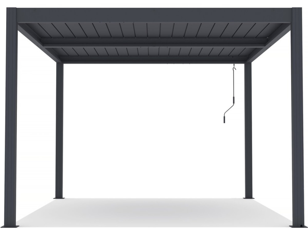 Bioclimatic pergola with LED "Windsor" in aluminum 3 x 4 - Gray