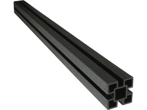 Aluminium post for composite fencing with finishing profile