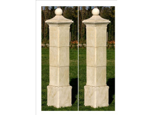 Set of 2 "Provençal" gate pillars - 41 x 41 x 228 cm