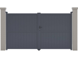 Aluminium garden gate door "Maurice" - 299.5 x 155.9 cm - Grey