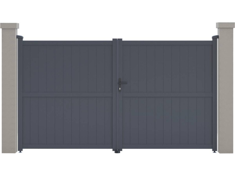 Aluminium garden gate door "Maurice" - 299.5 x 155.9 cm - Grey