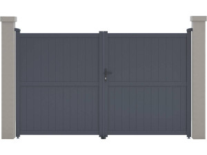 Aluminium garden gate door "Maurice" - 299.5 x 180.9 cm - Grey