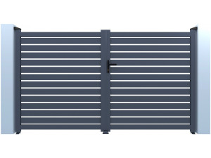 Julien" semi-openwork aluminium gate - 300 x 140 cm - Grey