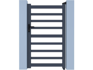 Marius" openwork aluminium gate - 100 x 180 cm - Grey