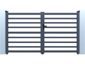 Martin" openwork aluminium gate - 340 x 180 cm - Grey