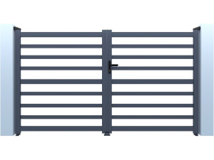 Martin" openwork aluminium gate - 300 x 180 cm - Grey