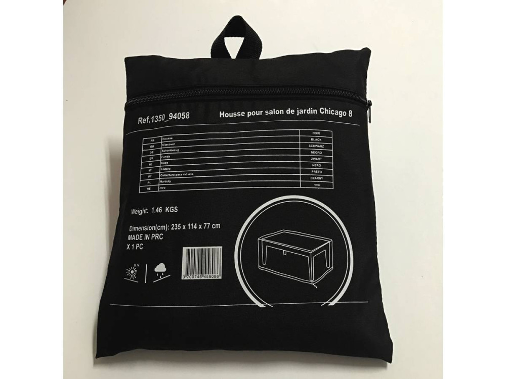 Protective cover - Chicago 8 garden furniture - Black