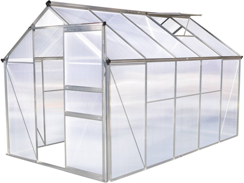 Garden greenhouse polycarbonate "Hortensia" transparent 6m²