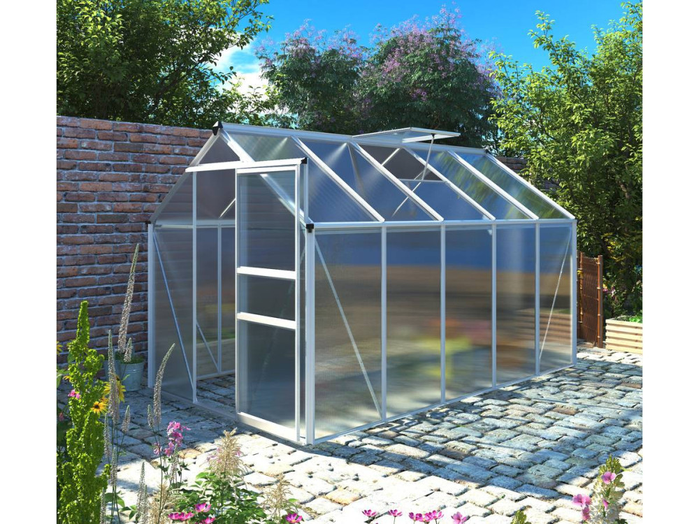 Garden greenhouse polycarbonate "Hortensia" transparent 6m²
