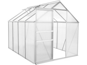 Polycarbonate garden greenhouse 250 x 190 x 195 cm "Basilic" - 4,75 m² - Grey