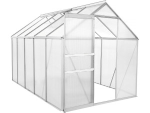 Polycarbonate garden greenhouse 310 x 190 x 195 cm "Basilic" - 5,89 m² - Grey