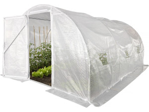 Tunnel greenhouse with door 4 x 3 m "Mimosa" - 12 m² - 180g - White