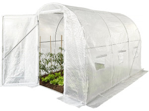Garden greenhouse with door 3 x 2 m "Mimosa" - 6 m² - 180g - White