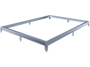Galvanized steel base for "Basilic" garden greenhouse - 3.61 m² - Grey