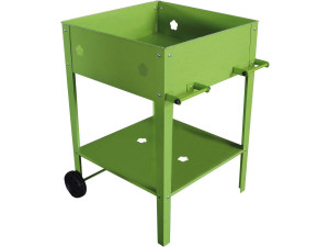 Raised garden planting table box made of metal "Laurier" - 55 x 55 x 80 cm - Green