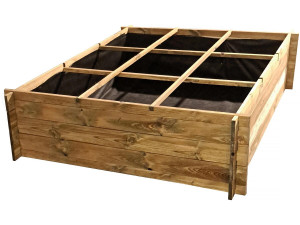 Nigelle" wooden vegetable garden square - 140 x 140 x 40 cm