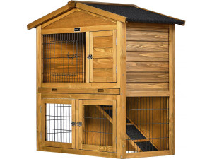 Noisette" wooden hutch - 102 x 55 x 100 cm - Brown