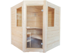 Classic Finnish sauna "Basic Corner" - 195 x 187 x 204 cm - Wood