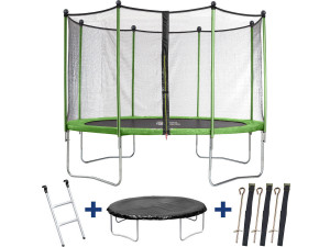 Trampoline "Yoopi" - Ø 3.65 m (12 ft.) - with net + ladder + cover + anchoring kit