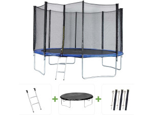 Trampoline "Joycy" - Ø 4.27 m - With Net + Ladder + Cover + Anchoring Kit