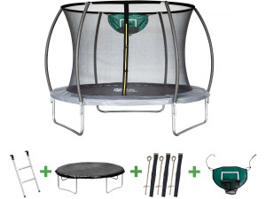 Trampoline with "jumper" inner net - Ø 3.05 - Grey